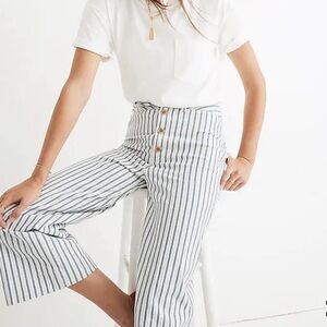 Madewell Emmett Wide-Leg Crop Pants in Stripe